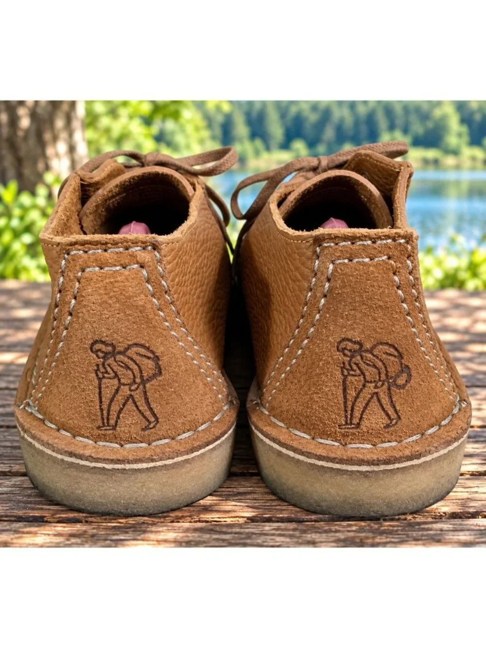 Clarks Originals Tan Pebbled Leather Seam Trek Rambler Crepe Sole Shoes Men's 11